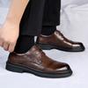 Fashion Spring New Men's Comfortable Leather Lace Up Casual Leather Shoes Fashionable Men's Breathable Business Casual Wedding Shoes