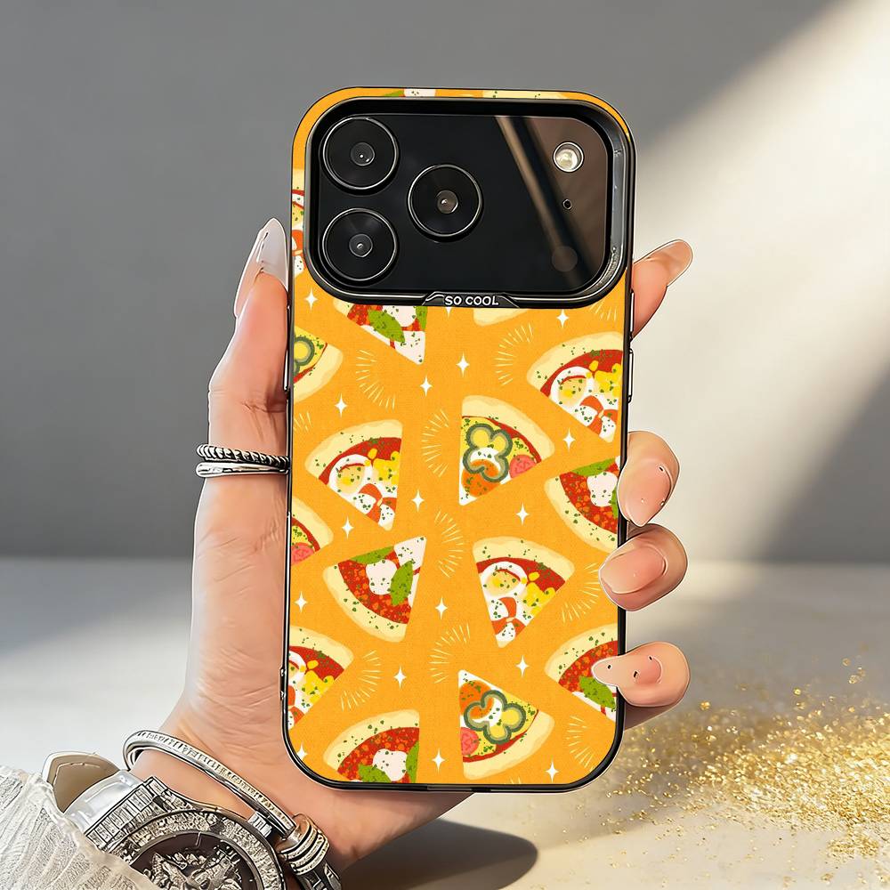 

Delicious P-Pizza C-Cheese Phone Case For iPhone17,16,15,14,13,12,11,Pro,MAX Gray Matte Silicone Black Cover iPhone16e