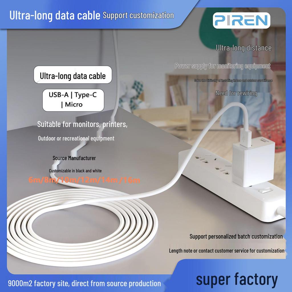 Universal Type-C Data Cable for Android (2m, 3m, 5m, 10m) - Camera, Monitor, Charging Extension