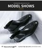 Men's Plus Size Brogue Pointed Toe Leather Ankle Boots - Formal & Casual High Top Shoes
