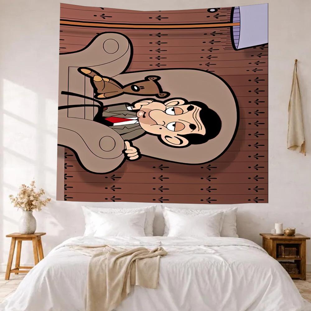 Mr Bean Version Wall Decor Tapestry Art For Pet Memorial Birthdaywedding Party Backdrop Family Gift