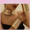 African Inspired Jewelry Set With Alloy Pendant Earrings Bracelets For Women Casual Wear
