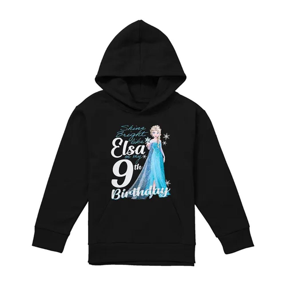 Frozen Childrens/Kids Bright Like Elsa 9th Birthday Pullover Hoodie
