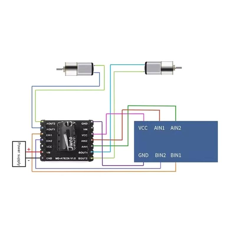Doppelmotor-Steuerplatine TB6612/AT8236 für Ausgleichsfahrzeuge, Robotik-Projekte und Bildungsanwendungen