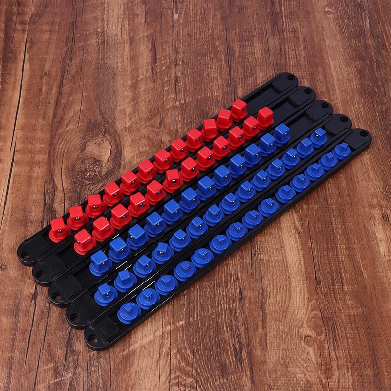 1/2 1/4 3/8 Socket Clip Rail Holder Socket Sliding Stand Sleeve Rail Rack Tool 360° Swivel Socket Organizer Abs Socket Organizer