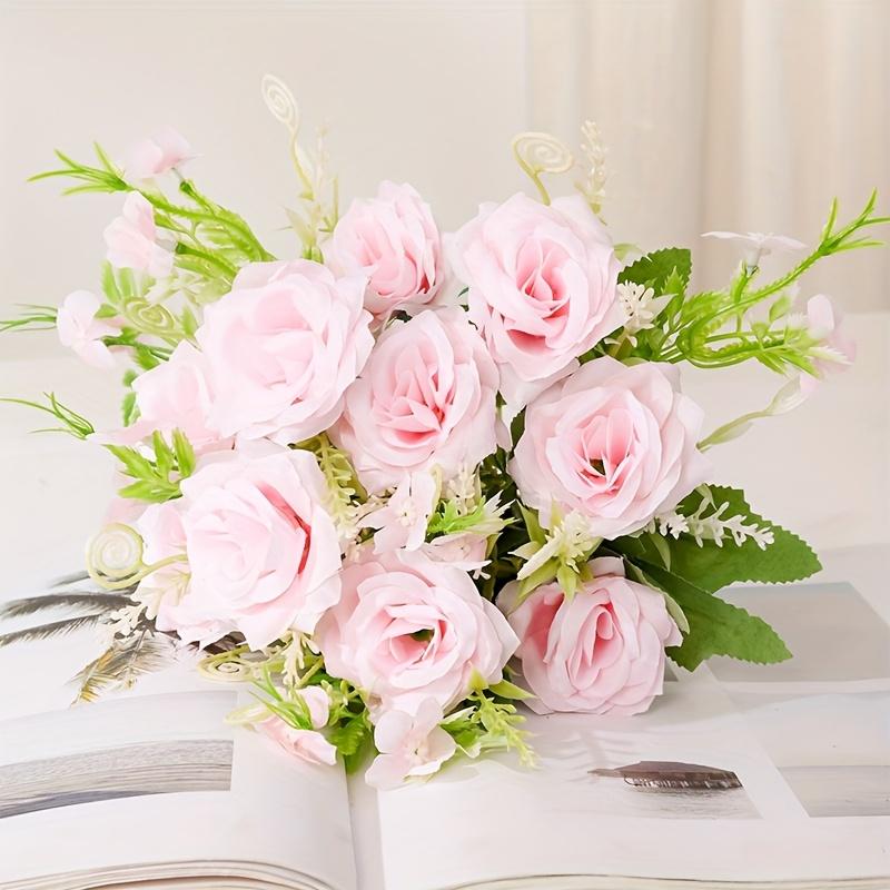 A Bouquet of Artificial Roses, Small Flowers, And Mini Roses for Indoor Decoration, Suitable for Living Room Ornaments Wedding Decorations