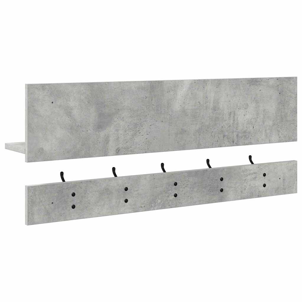 Wall Mounted Nightstand with Shelf Concrete Grey 90 x 15 x 36 cm