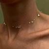 Colar de Linha de Pesca Invisível de Vidro Gota d'Água da Moda Transfronteiriço para Mulheres - Simples, Moderno, Empilhável Corrente de Clavícula Multicamadas