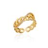 2025  Trendy Gold Plated Stainless Zircon  Rings For Women Chain Geometry Zircon Finger Ring Jewelry Gift