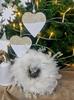 Wooden Heart Pendant 6.5X7.8Cm 2 Pcs White