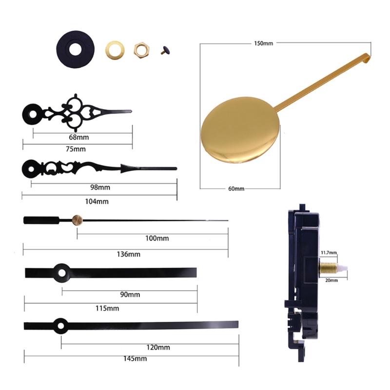 Pendulum Clock Movement Mechanism Replacement Long-Shaft Repair Accessory X3UC