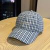 Spring and summer small fresh plaid baseball cap female face small letters embroidery versatile casual cap tide