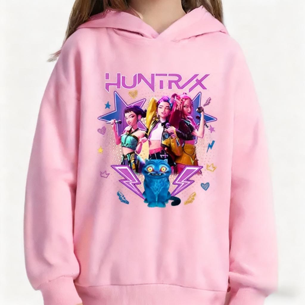 Kpop Lovec démonů Dětské oblečení Módní ležérní mikiny Filmový kreslený dětský dívčí mikiny s kapucí