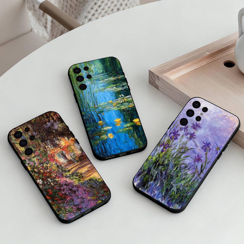 C-Claude-M-Monet-T Phone Case For Samsung S25,S24,S21,S22,S23,S30,Ultra,S20,Plus,Others Soft Black Case