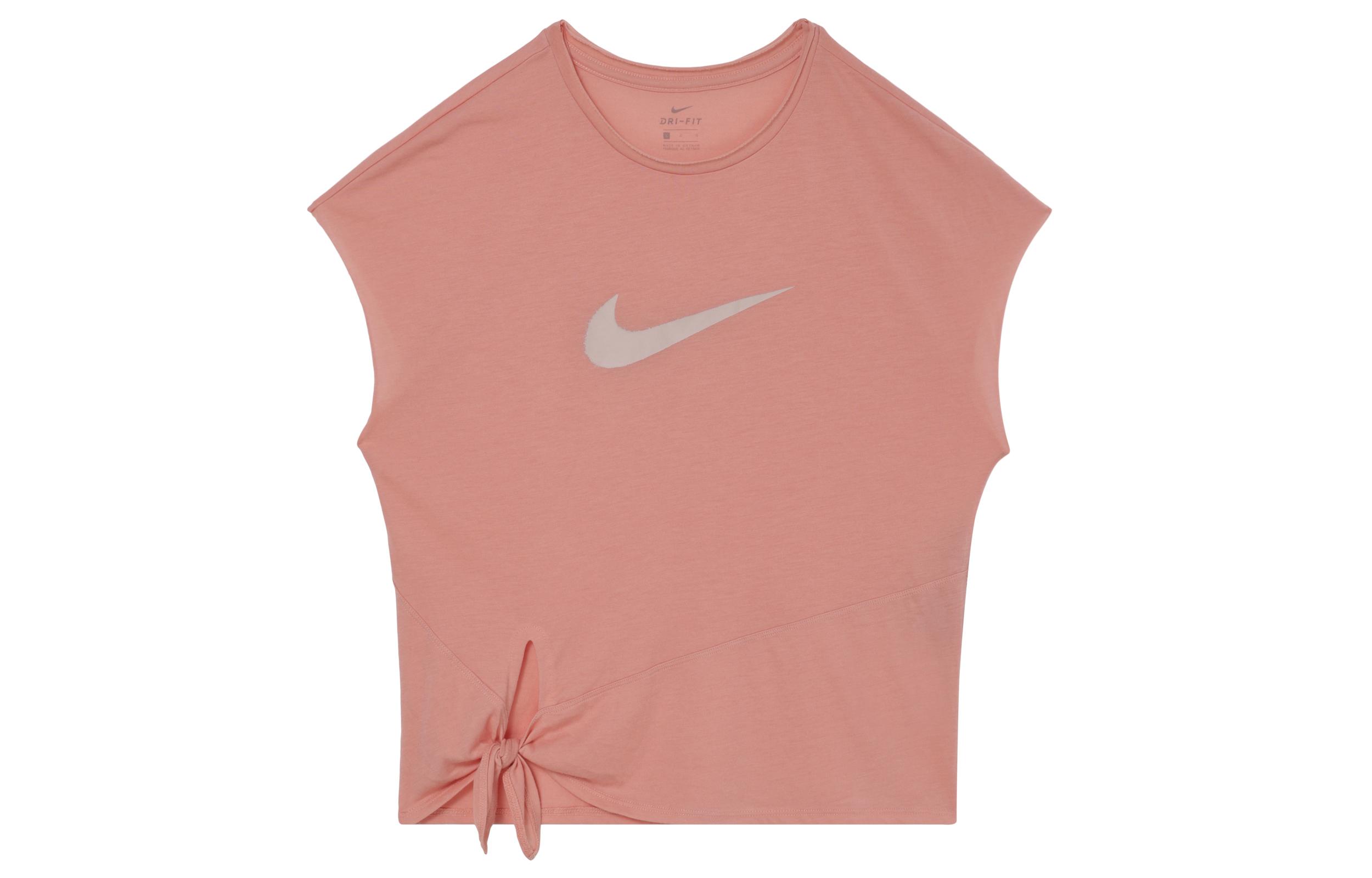

Nike T Shirts Women s Pink Crew Neck Moderate Straight Fit CV7247-606 XS