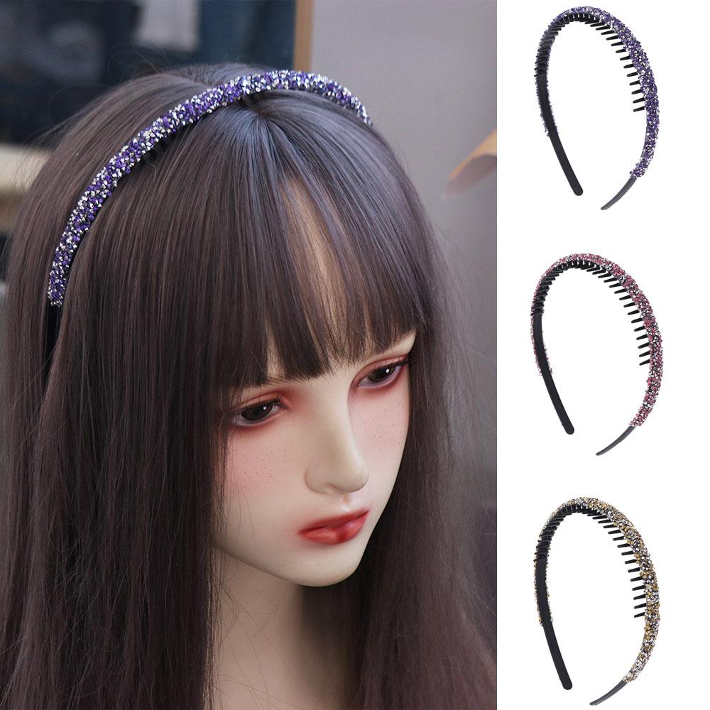 With Toothed Thin Hairband Shiny Hair Hoop Sweet Rhinestone Headband  Face Wash
