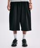 TAKEASY One-Pleat Dual-Pocket Sweat Shorts (Black)
