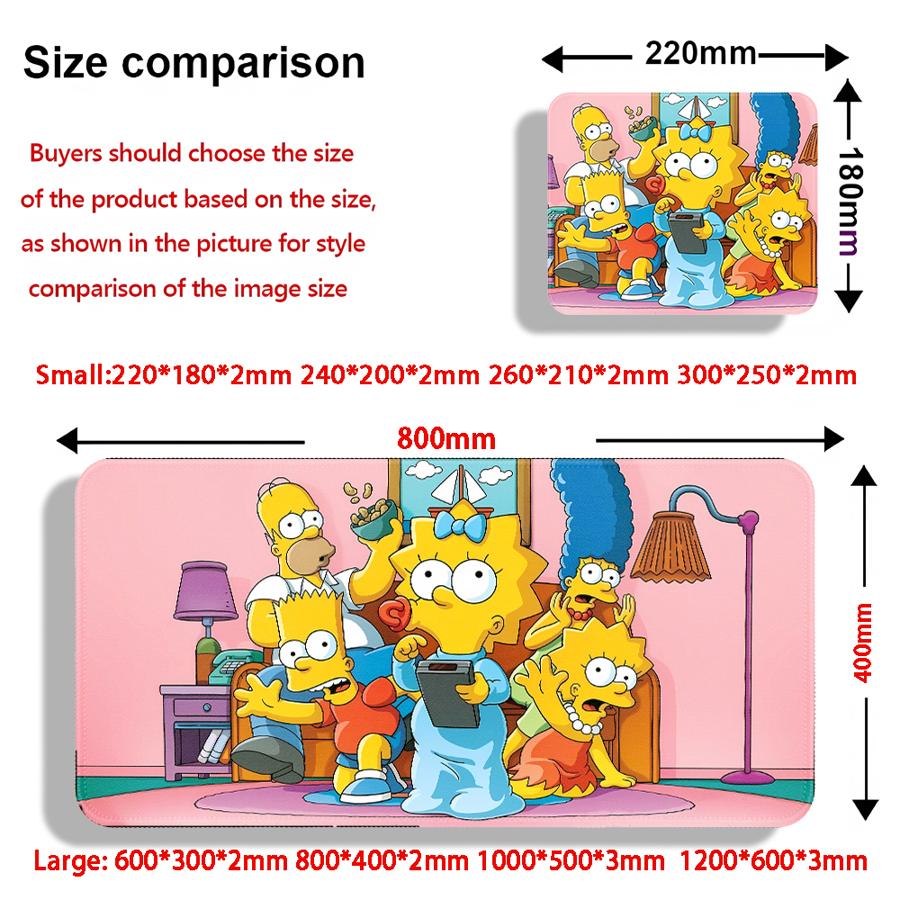 The Simpsons Anime Επιφάνεια Ποντικιού Αξεσουάρ Γραφείου Pad Κονσόλας Παιχνιδιών Επιφάνεια Πληκτρολογίου Ποντικιού Γραφείου Pad Υπολογιστή Laptop Αντιολισθητικό