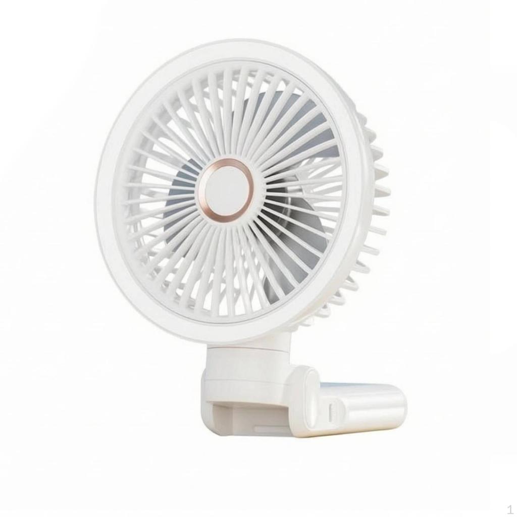 USB ReEnergizable Grip Fan 5000 mAh Foldable Multiuse for Table, Bedside Beige 6inch