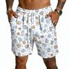 Herren Freizeitshorts mit Print und Kordelzug, Leicht, Schnelltrocknend, 5 Zoll Schrittlänge