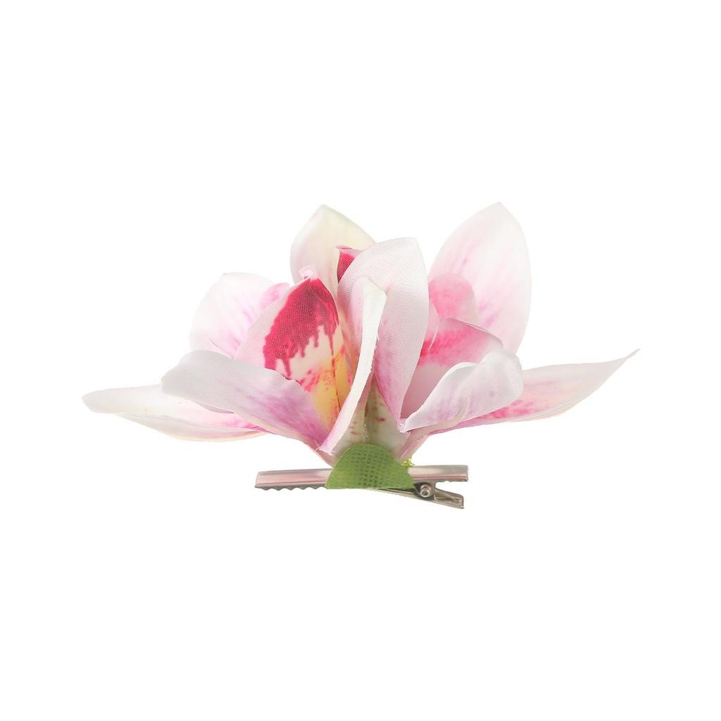 Pinzas para el pelo de orquídea Flor simulada Horquilla pequeña Barrette nupcial Boda en la playa Mujeres Vacaciones Clip floral para el cabello Accesorios para el cabello