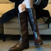 Fashion 2025 New Women's Thigh Boots Pointed Toe High Heel Block Heel Knight Boots