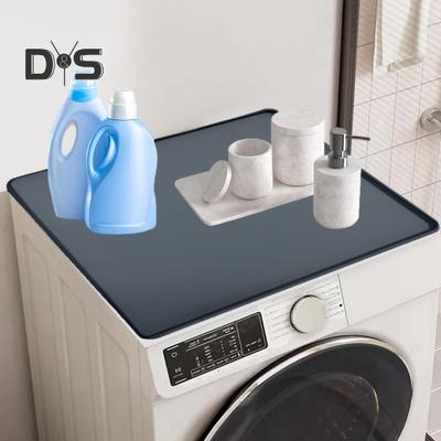 Silicone Washing Machine Protector Mat Waterproof Non-slip Washer Dryer Dust-proof Cover Laundry Room Kitchen Washing Machine Top Protective Mat