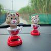 Car Solar-Powered Cute Dancing Cat Ornament Car Interior Center Console Ornament Decoration Car Roof Instrument Swing