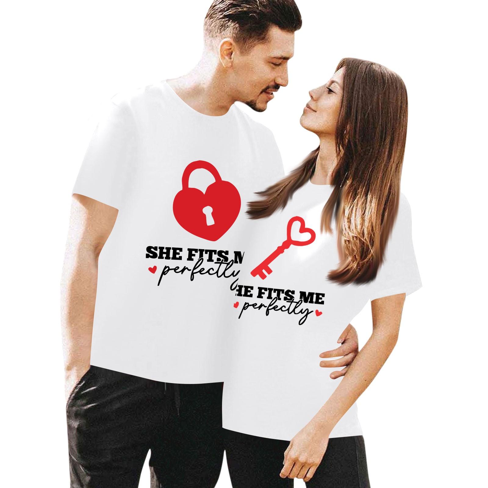 

Мужская повседневная футболка с круглым вырезом и коротким рукавом с принтом ко Дню святого Валентина XL белый