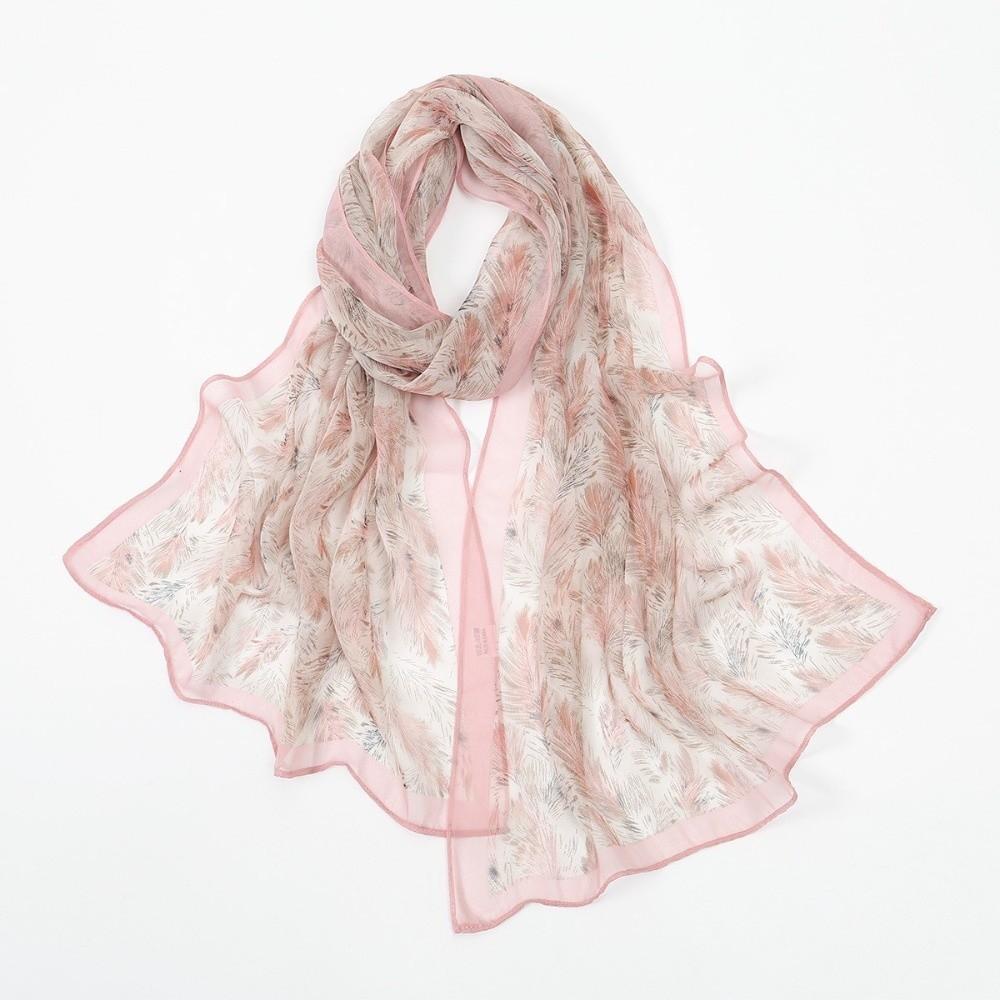 Elegant Design Chiffon Scarf Print Pattern Classic Style Shawl Wrap Lightweight Breathable Sun Protection Scarf