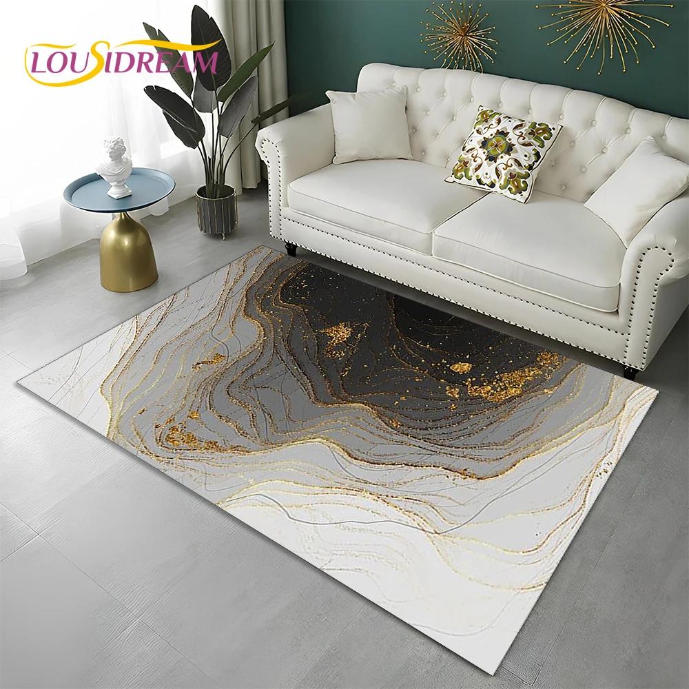 Green Gold Blue Black Marble Nordic Carpet Rug for Home Living Room Bedroom Sofa Doormat Decor,kid Area Rug Non-slip Floor Mat