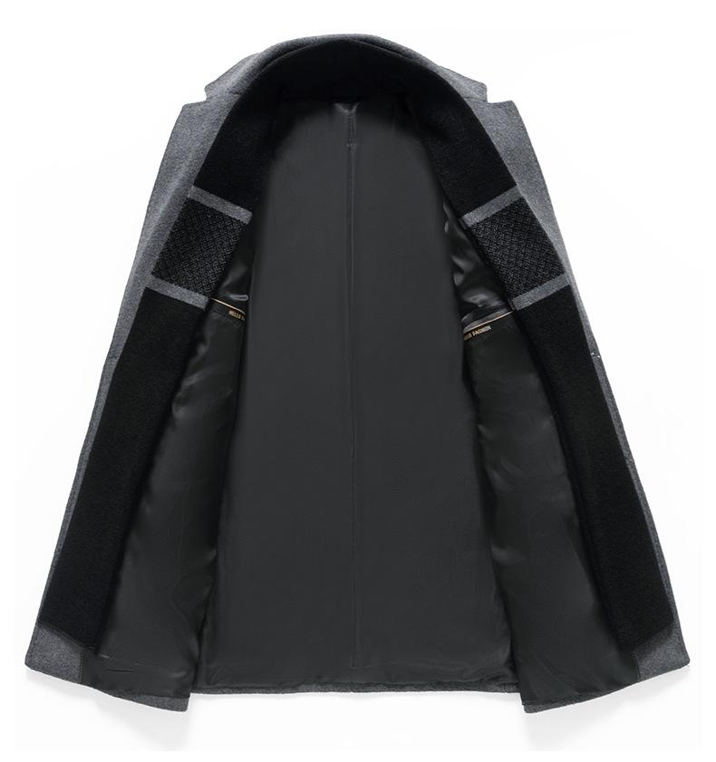 Men's Korean Style Mid-Length Wool Coat - Double-Sided, Thick, Suit Collar, Autumn/Winter Fashion.