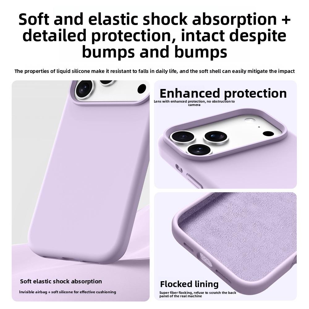 Liquid Silicone Phone Case For iPhone 17 Pro Max Air 15 14  Plus 13 12 11 16 Pro Silky Feel Shockproof Protector Soft Back Cover