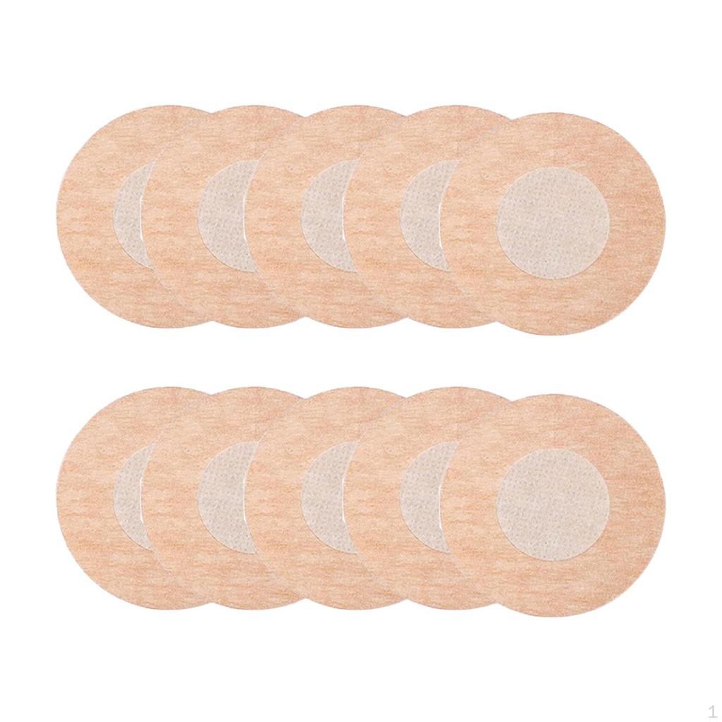 10 Pieces Chest Pasties Comfortable Plum Shaped Non Woven Fabric Underwear Backless Nipple Cover