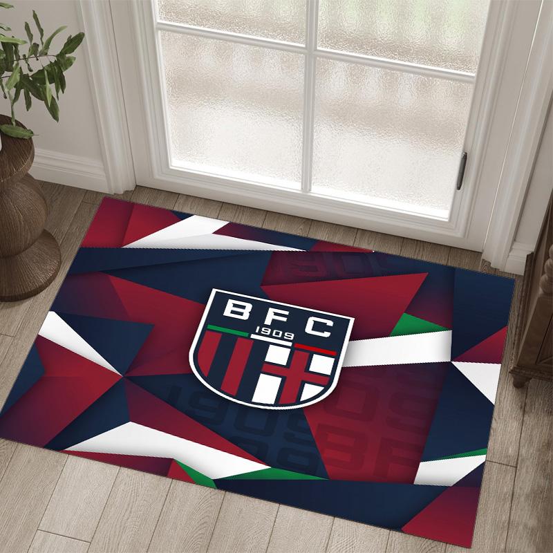 Bologna FC Design Crystal Velvet Carpet Cozy Non?Slip Printed Rug For Bedroom Living Room Entrance