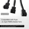 2 Pack 3 Way 4 Pin Pwm Fan Splitter Cable, PC Fan Splitter 1 to 3 Converter CA PwmFan Extension Cable PCCase Fans Header Splitters Computer PC