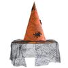 Creative Halloween Night Headgear Witch Hat, with Lace Mesh And Simulated Spiders, Gothic Decorative Spider Web Hat Style Costume Accessory,