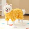 Autumn Winter Thick Fluffy 4-Legged Pet Pajamas for Small Dogs - Soft Warm Puppy Onesie with Fashion Tag (3 Colors)