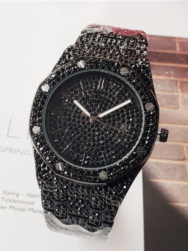 Men's Watches Full Diamond-Set Men's Watches Luxury Quartz Watches