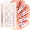 6 Nail Stickers Rose Gold Nail Line Stickers Half Moon Totem Nail Stickers