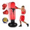 Inflatable Kids Punching Bag with Foot Pump and Gloves for Family Fun Indoor Outdoor Punch Bag for Kids Red and Black 1