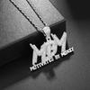 Ice Out Zirkon Höfliche Geste Mittelfinger Halskette Herren Damen Punk Hip Hop Rap Rock Party Schmuck Geschenk
