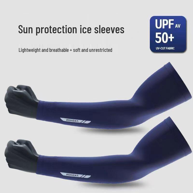 Sommer Eis Seide Sonnenschutz Armstulpen: UV-beständig, Atmungsaktiv, Leicht für Herren - Ideal zum Radfahren & Autofahren