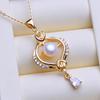 LSOOYH Collane di Gioielli con Perle d'Acqua Dolce Naturali per Donna Elegante Pendente a Fiore Color Oro Regalo di Compleanno