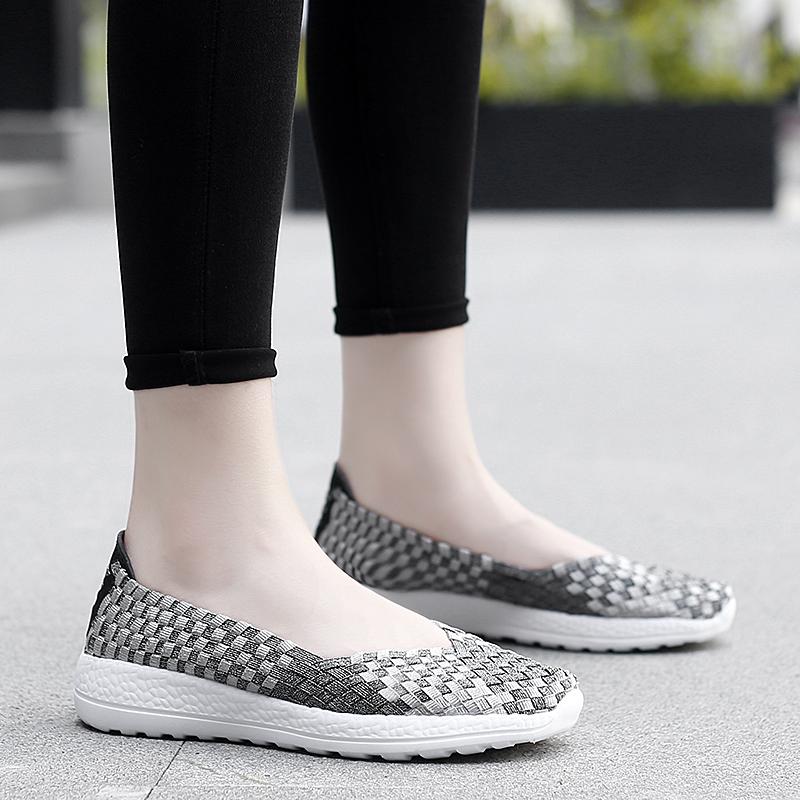 Mocassini Estivi Rosa Scarpe da Passeggio sulla Spiaggia Donna Multicolore Intreccio Casual Morbidi Slip-on Mocassini Piatti Intrecciati Scarpe da Ginnastica Taglie Forti