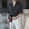 Stylish Men's Korean Short-Sleeved Luxury Drape Suit Collar Shirt for Hair Stylists