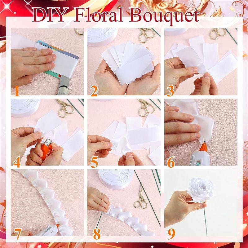 M-Modern-Artificial Roses Bouquet Flowers Bouquet Wrapping Paper Flower Wrapping Paper White