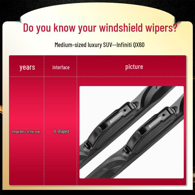 Infiniti QX60 2022 Front & Rear Boneless Wiper Blade Strip