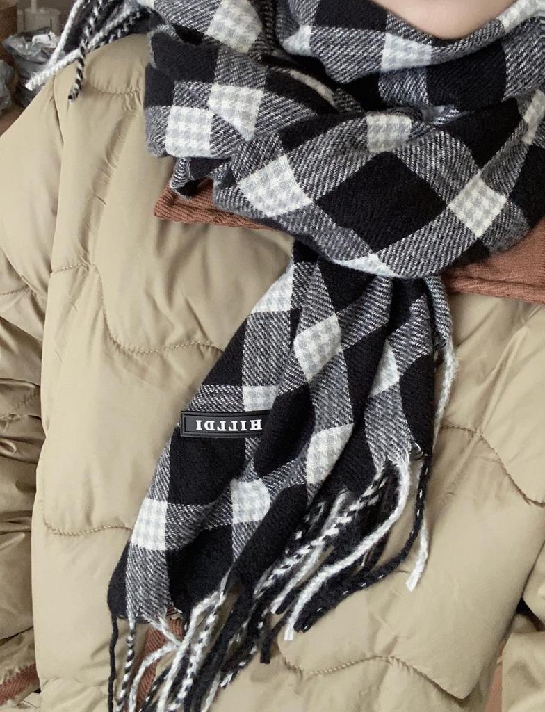 2025 Winter Red Plaid Imitation Cashmere Scarf - Warm Neck Warmer for Women & Couples
