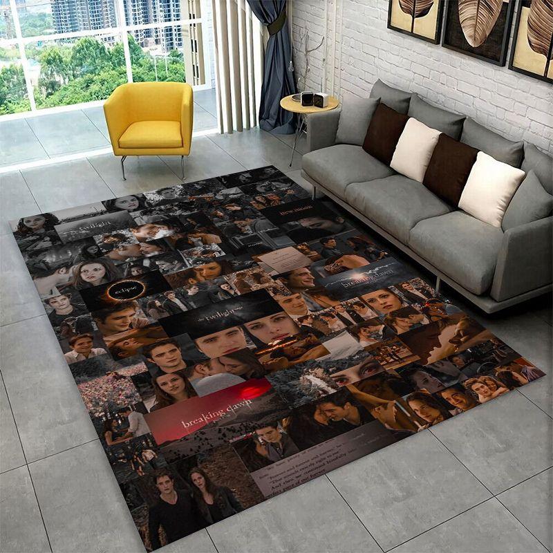 Classic Twilight Saga Edward Bella Carpet Rug for Playroom Bedroom Living Room Sofa Home Decor,kid Area Rug Non-slip Floor Mat